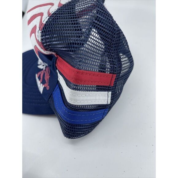 Vintage 3 Stripe THESE COLORS DON'T RUN OR BURN Trucker Snapback Hat USA - Picture 3 of 6